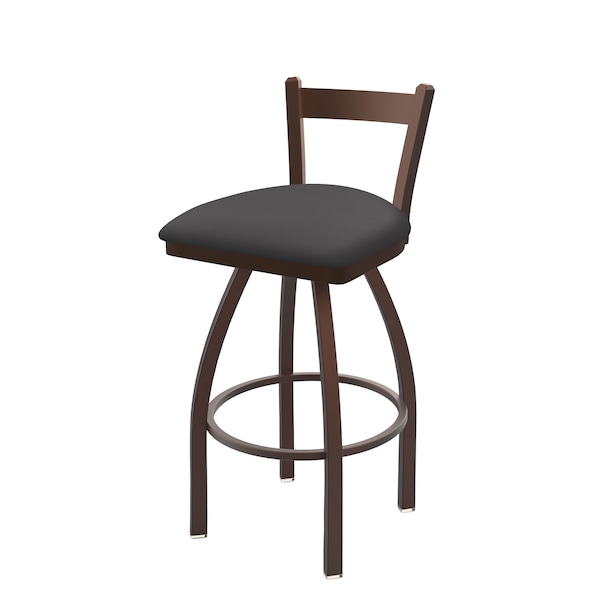 25" Low Back Swivel Counter Stool, Bronze Finish, Canter Storm Seat